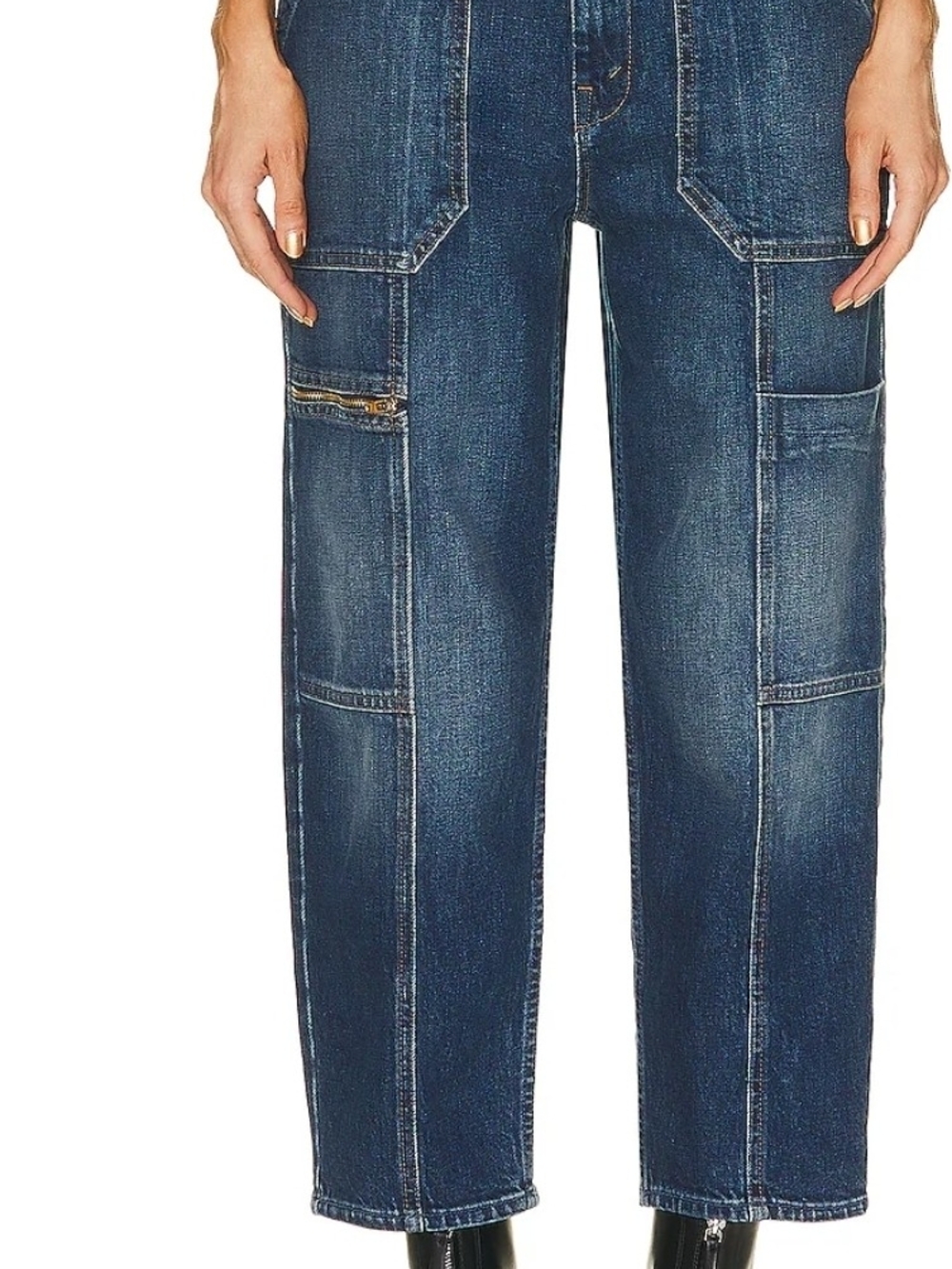 MOTHER Mile High Blue Private Zip Pocket Stretch Cotton Ankle Jeans EUC Size 27